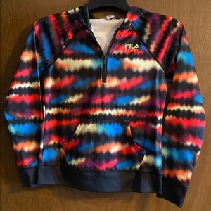 Fila multi-colored half-zip pull over hoodie